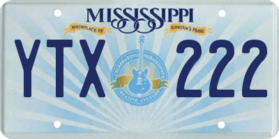MS license plate YTX222