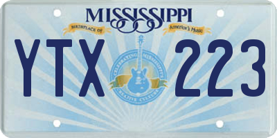 MS license plate YTX223