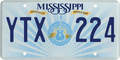 MS license plate YTX224
