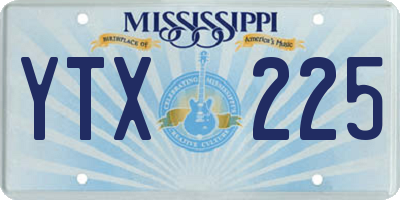 MS license plate YTX225