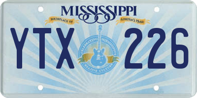 MS license plate YTX226