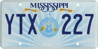 MS license plate YTX227