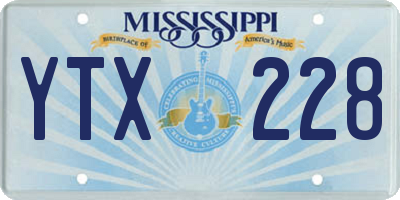 MS license plate YTX228