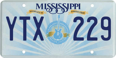 MS license plate YTX229