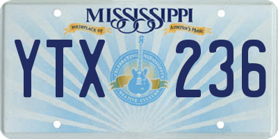 MS license plate YTX236