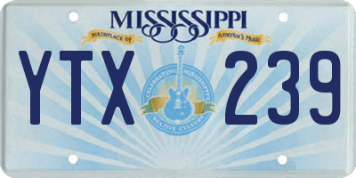 MS license plate YTX239