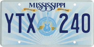 MS license plate YTX240