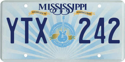 MS license plate YTX242