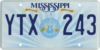 MS license plate YTX243