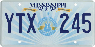MS license plate YTX245