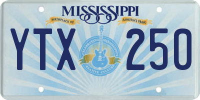 MS license plate YTX250