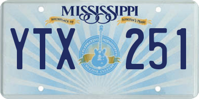 MS license plate YTX251