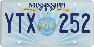 MS license plate YTX252