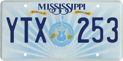 MS license plate YTX253