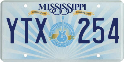 MS license plate YTX254