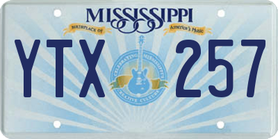 MS license plate YTX257