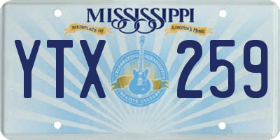 MS license plate YTX259