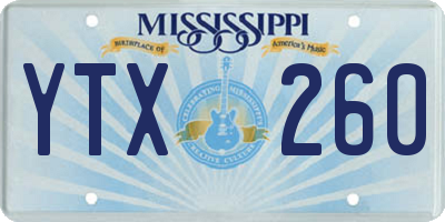 MS license plate YTX260