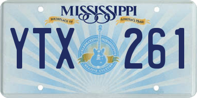MS license plate YTX261