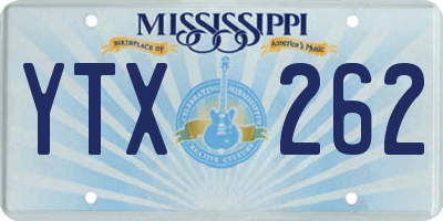 MS license plate YTX262