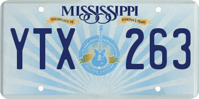 MS license plate YTX263