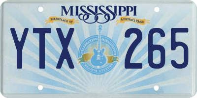 MS license plate YTX265