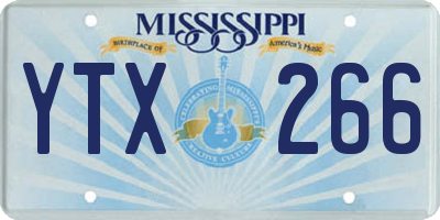 MS license plate YTX266