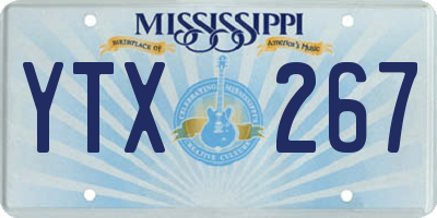 MS license plate YTX267