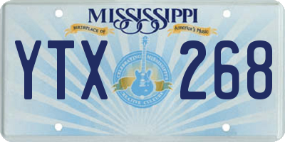 MS license plate YTX268