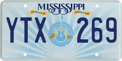 MS license plate YTX269