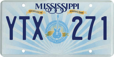 MS license plate YTX271