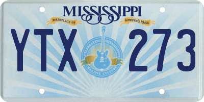 MS license plate YTX273