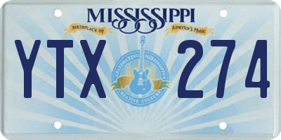 MS license plate YTX274