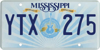 MS license plate YTX275