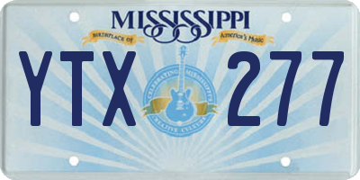 MS license plate YTX277