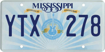 MS license plate YTX278