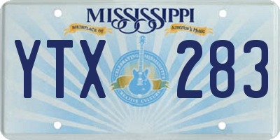MS license plate YTX283