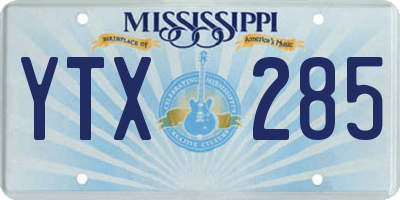 MS license plate YTX285