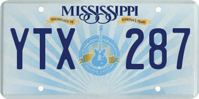 MS license plate YTX287