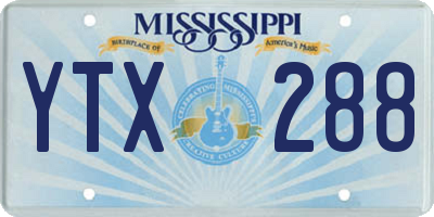 MS license plate YTX288
