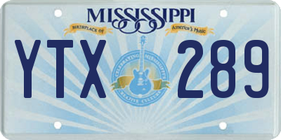 MS license plate YTX289