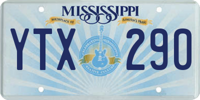 MS license plate YTX290