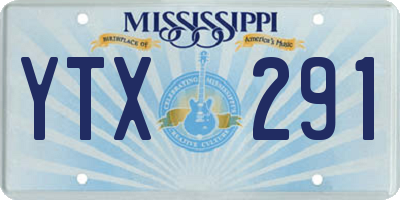 MS license plate YTX291
