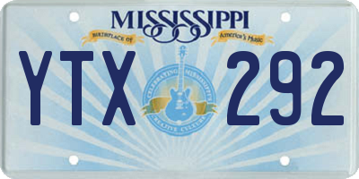 MS license plate YTX292