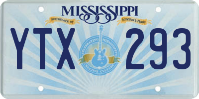MS license plate YTX293