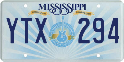 MS license plate YTX294