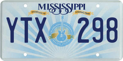 MS license plate YTX298