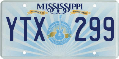 MS license plate YTX299