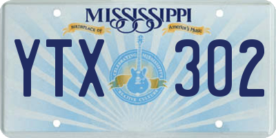 MS license plate YTX302