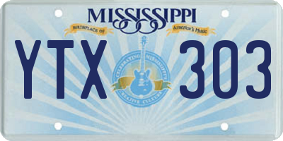 MS license plate YTX303